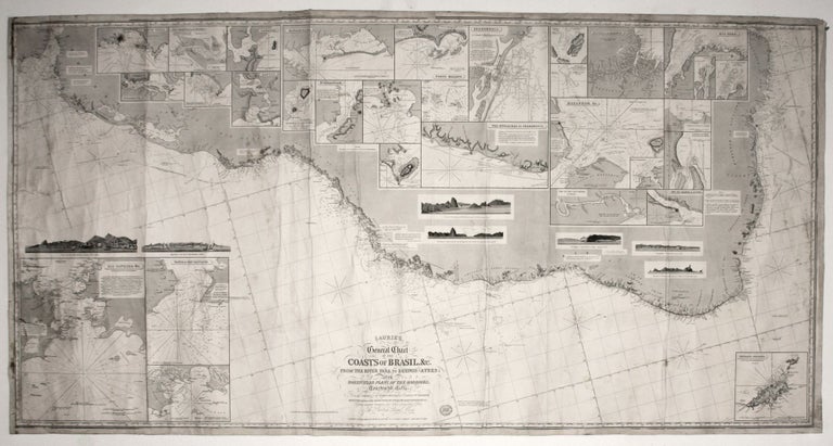 Item #10399 Laurie's Genaral Chart Of The Coasts Of Brasil, &c. From The River Para To Buenos-Ayers;. Richard H./ PURDY LAURIE, Alexander, John/ FINDLAY.