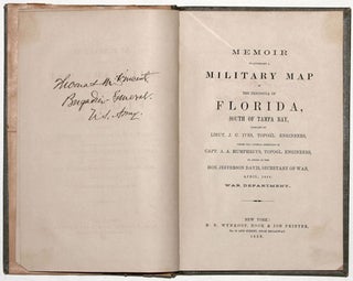 Military Map of The Peninsula of Florida South Of Tampa Bay…By Order Of The Hon Jefferson Davis Secretary of War April 1856…
