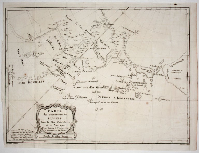 Item #10520 Carte des Decouvertes des Russes dans la Mer Orientale…. J. B. GERARDIN / CROISEY, Draftsman.