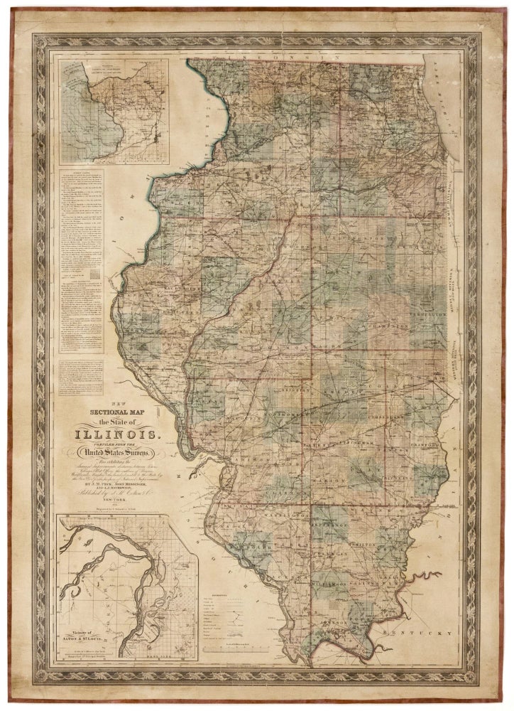 Item #10585 New Sectional Map of the State of Illinois. Compiled From the United States Surveys. J. H. COLTON, J/ MESSINGER CO./ PECK, A. J., J./ MATHEWSON.