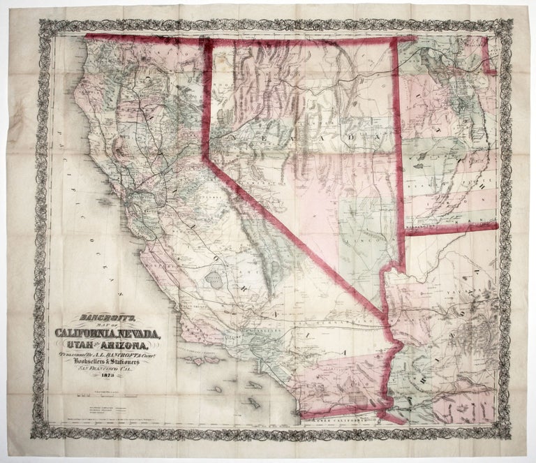 Item #10626 Bancroft's Map of California, Nevada, Utah and Arizona, A. L. BANCROFT, William H. CO./ KNIGHT.