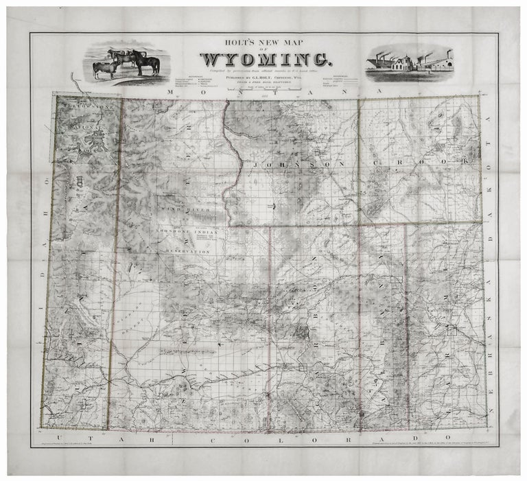 Item #10628 Holt’s New Map of Wyoming. G. L. HOLT.