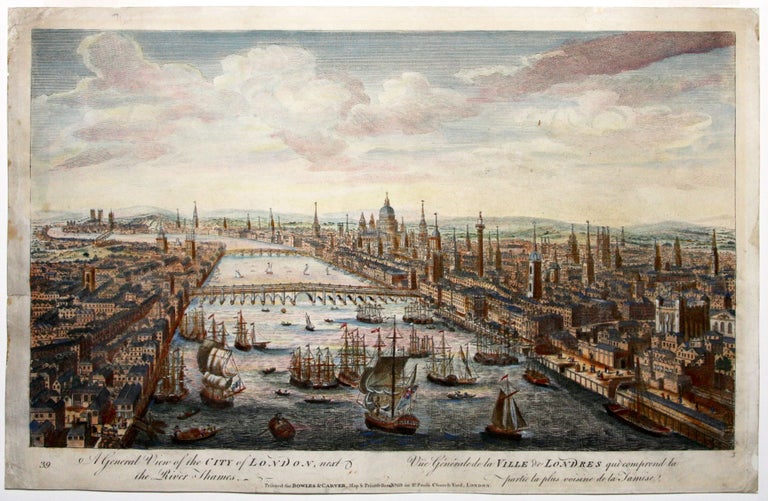 Item #10840 A General View of the City of London, next the River Thames. BOWLES, CARVER.