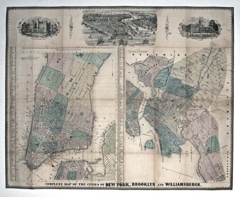 Item #10938 Complete Map of the Cities of New York, Brooklyn and Williamsburgh. C. MAGNUS.