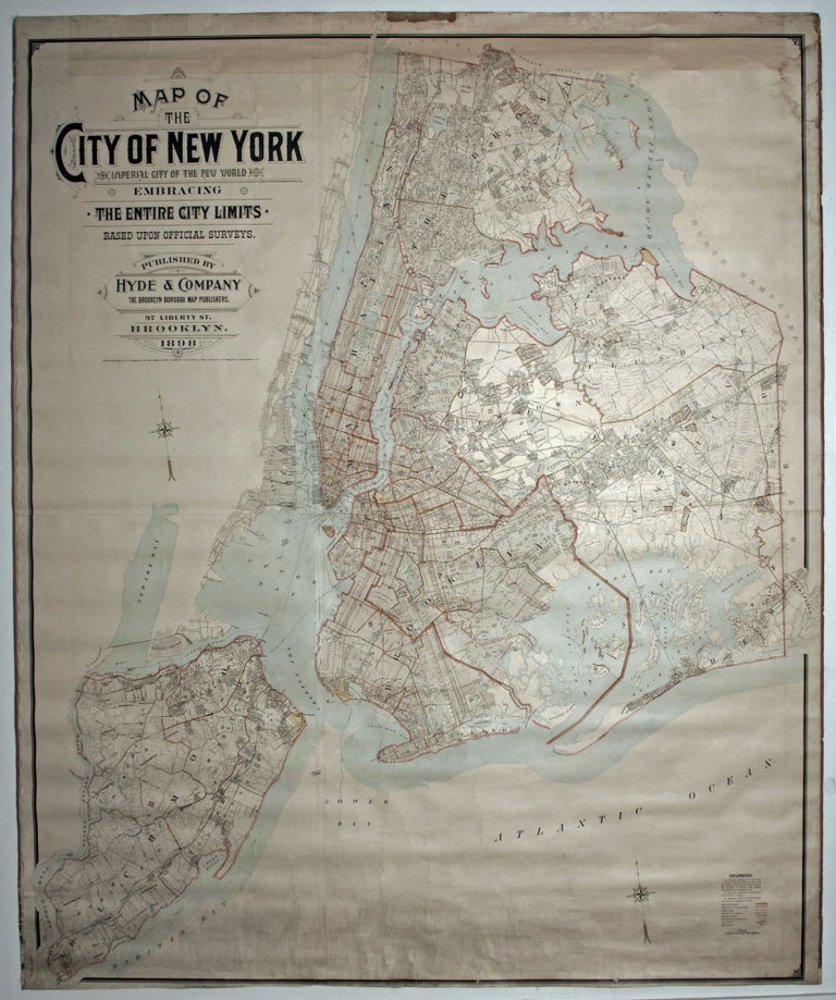 Item #10940 Map of the City of New York, the Imperial City of the New World, embracing the entire city limits. Based upon official surveys…. HYDE, CO.
