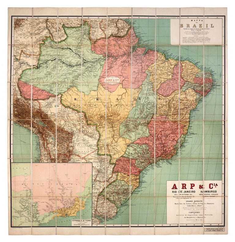 Item #10950 Mappa Do Brazil baseado no mappa da America do Sul de Stieler…. ARP, Adoph CO./ STIELER.