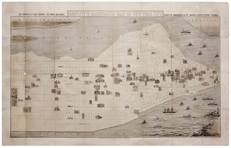 Item #11032 Bartlett's Illustrated Map Of New York City…. G. H. BARTLETT.