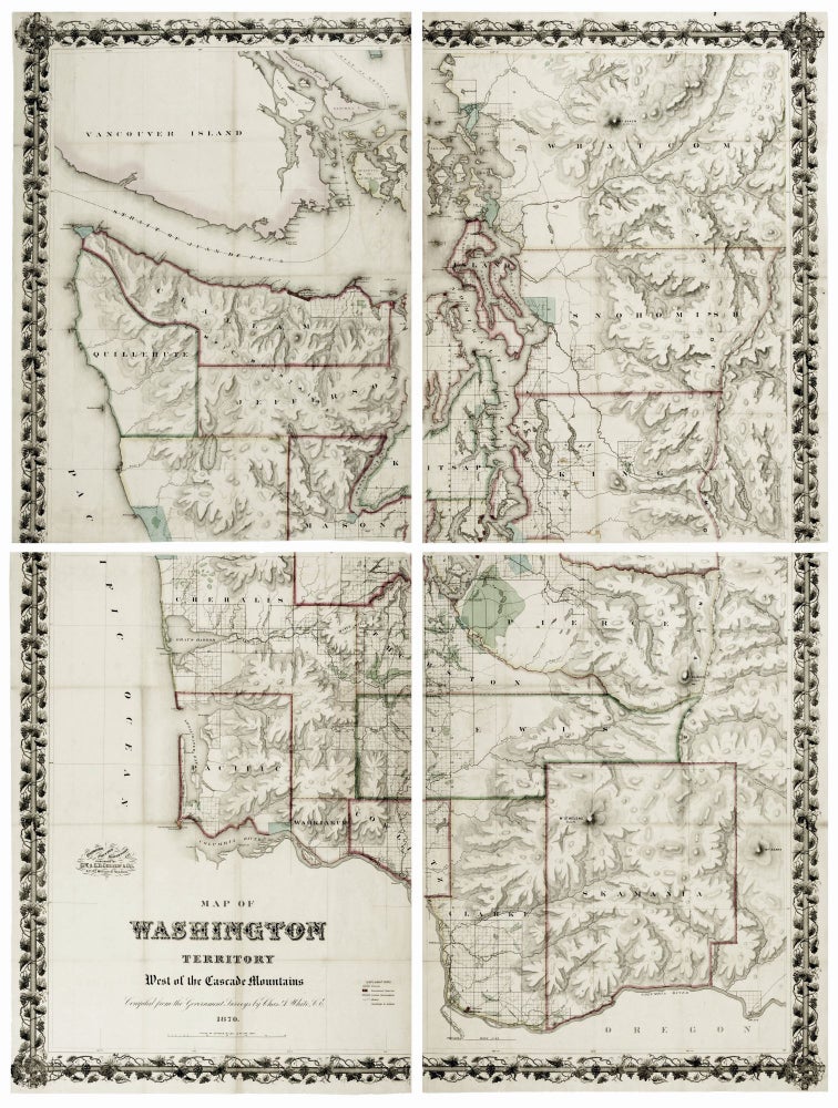 Item #11064 A Map of Washington Territory West of the Cascade Mountains. C. A./ G. W. WHITE, C. B. COLTON CO.