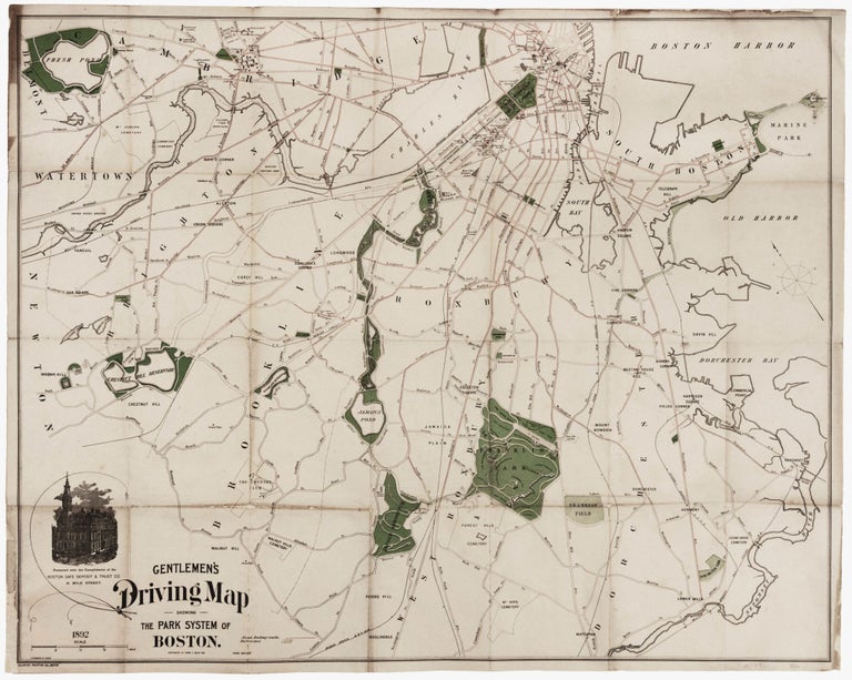 Item #11091 Gentlemen's Driving Map Showing The Park System Of Boston…First Edition. Frank C. MILES.