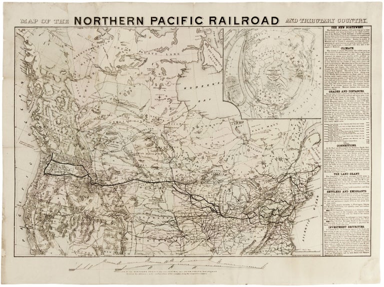 Item #11092 Map Of The Northern Pacific Railroad And Tributary Country. NATIONAL RAILWAY PUBLICATION COMPANY.