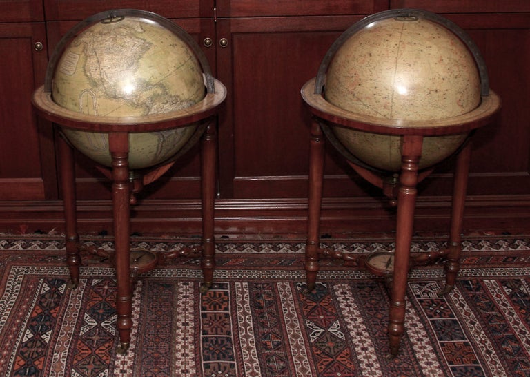 Item #120000 Malby’s Terrestrial Globe Compiled from the lates & Most Authentic Sources... [With] Malby’s Celestial Globe, Exhibiting the whole of the Stars Contained in the Catalogues of Piazzi, Bradley, Hevelius, Mayer. THOMAS MALBY, SON.