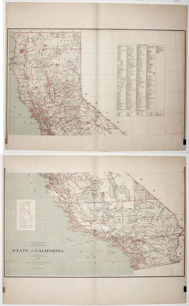 Item #12001 State of California. Published by the Department of the Interior, General Land Office. J. A. Williamson, Commissioner. C. ROESER.