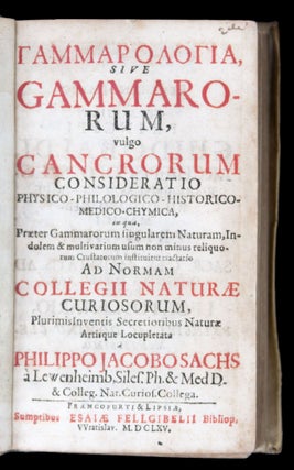 Gammarologia [in Greek], sive, Gammarorum, vulgo Cancrorum…