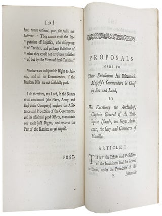 Draper's answer to the Spanish Arguments, claiming the Galeon, and refusing payment of the ransom bills, for preserving Manila from pillage and destruction; in a letter addressed to the Earl of Halifax.