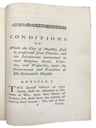 Draper's answer to the Spanish Arguments, claiming the Galeon, and refusing payment of the ransom bills, for preserving Manila from pillage and destruction; in a letter addressed to the Earl of Halifax.