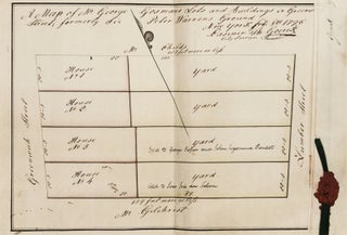 This Indenture [with] A Map of Mr. George Gosmans Lots and Buildings in Greenwich Street formerly Sir Peter Warrens Ground. New York, Feb 8th 1796. Casimir Th. Goerck. City Surveyor