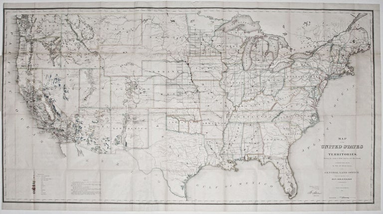 Item #250011 Map of the United States and Territories . . J. S. GENERAL LAND OFFICE/ WILSON.