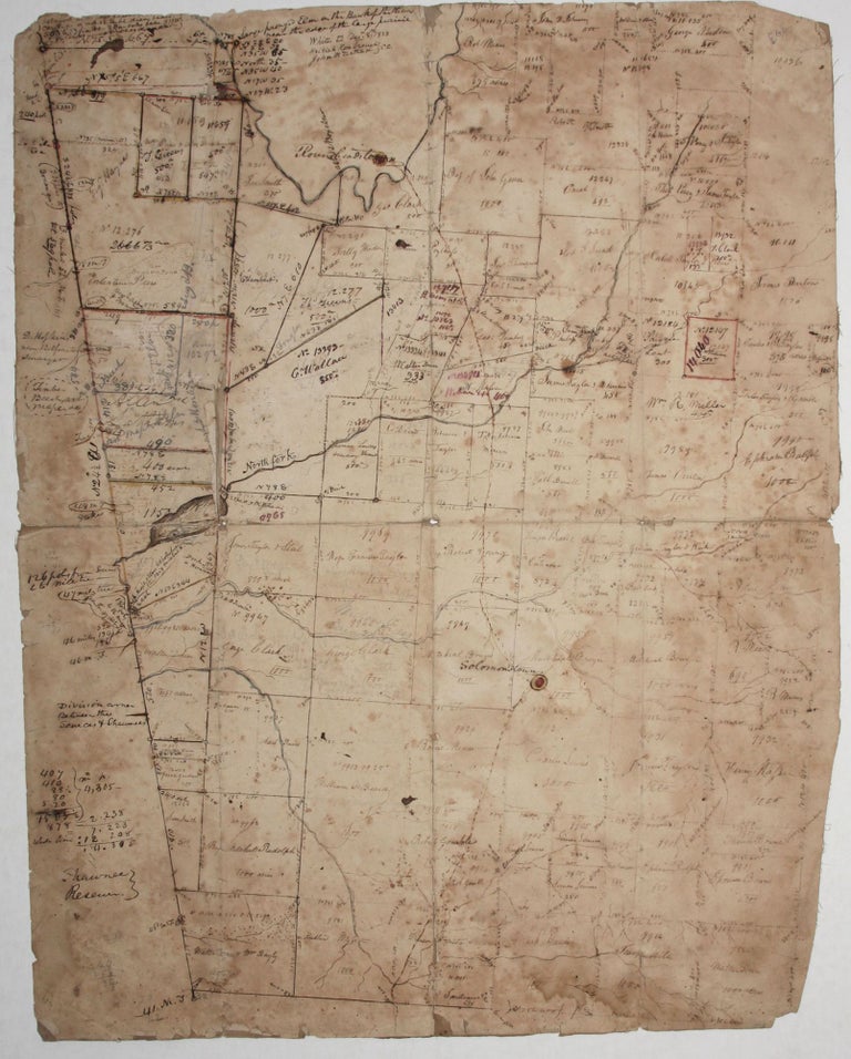 Item #250014 Untitled Manuscript Plat Map. Daniel HOPKINS.
