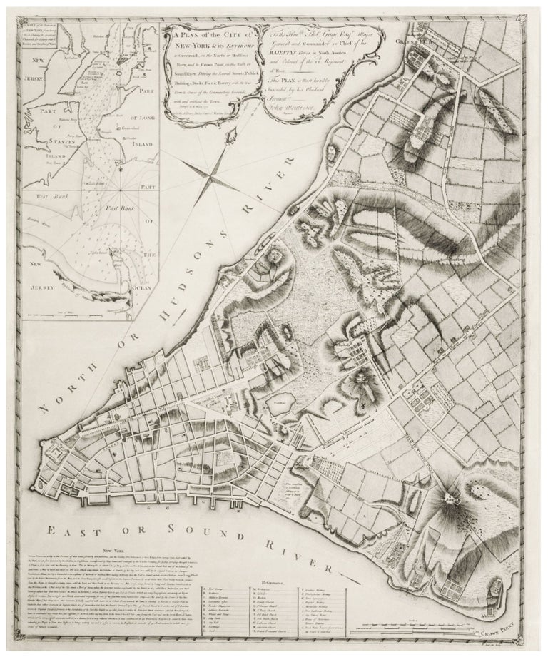 Item #252 A Plan of the City of New-York & its Environs to Greenwich... Survey'd in the Winter, 1775 Sold by A. Dury, Dukes Court St. Martins Lane. J. MONTRESOR.
