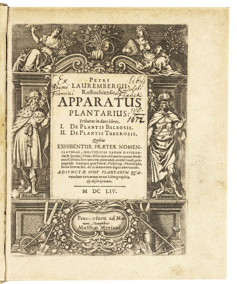 Item #2615 Apparatus plantarius primus in duos libros. Petrus LAUREMBERG.