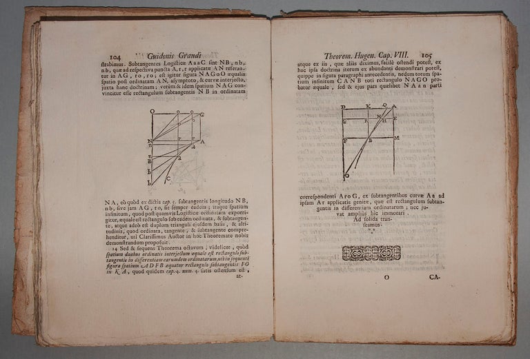 Item #2999 Geometrica demostratio theorematum Hugenianorum circa logisticam, seu logarithmicam lineam. Guido GRANDI.