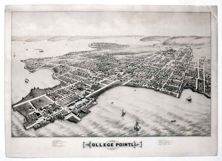 Item #350010 View of College Point, L.I. 1876. T. M. FOWLER.