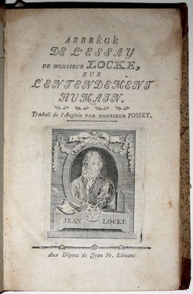 Item #3890 Abregé de l'essay de Monsieur Locke, sur l'entendement humain. John LOCKE