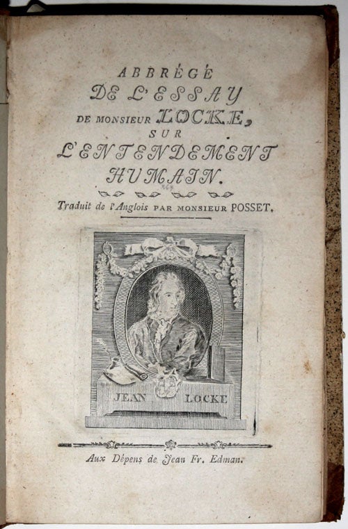 Item #3890 Abregé de l'essay de Monsieur Locke, sur l'entendement humain. John LOCKE.