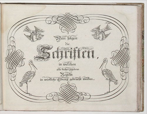 Item #4501 Geöfnete Schreib-Schule, oder, Deutsche, lateinische, und franzosische Vorschriften. Johann Michael SCHIRMER.