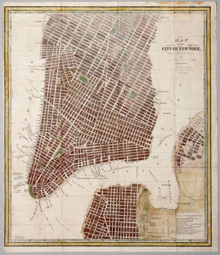 Item #47510 Map of the City of New-York, Drawn by D. H. Burr, for New York as it is in 1850…. D. H. BURR.