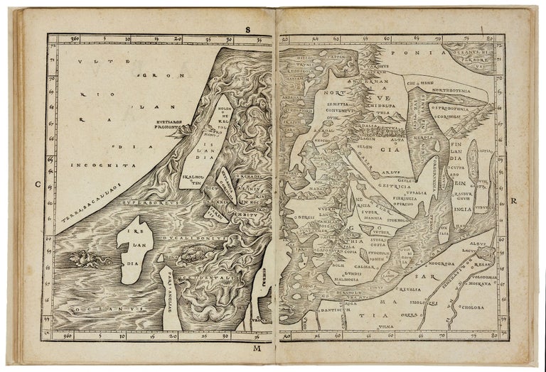 Item #4872 The Complete Suite of Eight sequentially numbered double-page woodcut maps of the Eastern Mediterranean and Scandinavia from Ziegler’s  Quae intus continentur …. Jacob ZIEGLER.