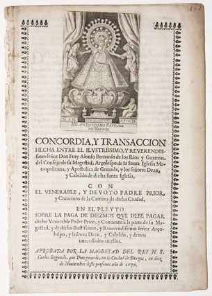 Item #5420 Concordia, y transaccion hecha entre el ilustrissimo, y reverendissimo señor Don Fray...