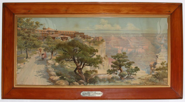 Item #5500 Untitled Chromolithograph of the El Tovar Hotel, Grand Canyon, Arizona, on the Santa Fe. after, Louis AKIN.