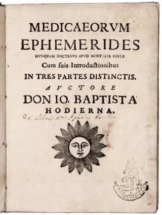 Item #5654 Menologiae Iovis compendium seu ephemerides Medicaeorum... [half-title: Medicaeorum...