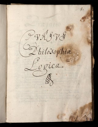 Logica et Ethica [title label laid to spine] / Cursus philosophiae logica [manuscript title of first section].