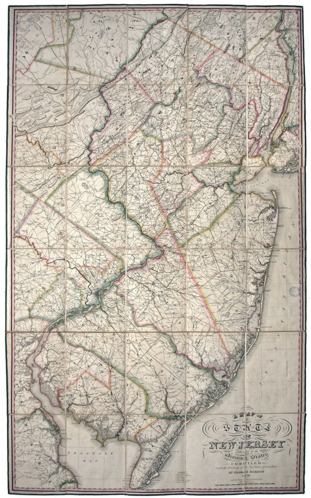 Item #5959 A Map of the State of New Jersey with part of the Adjoining States. Thomas GORDON.