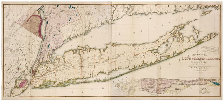 Item #5979 Geological Map of Long & Staten Islands with the Environs of New York…. W. W./ SMITH MATHER, T. C.