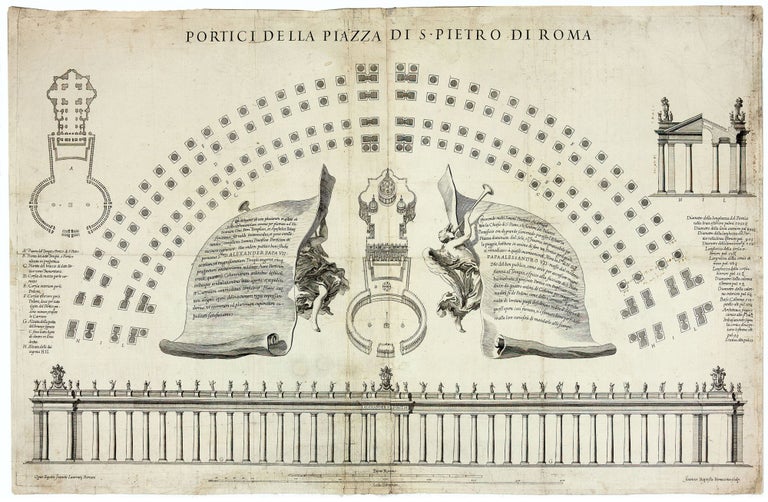 Item #6032 PORTICI DELLA PIAZZA DI S. PIETRO DI ROME. BERNINI, Giovanni Battista BONACINA, c.