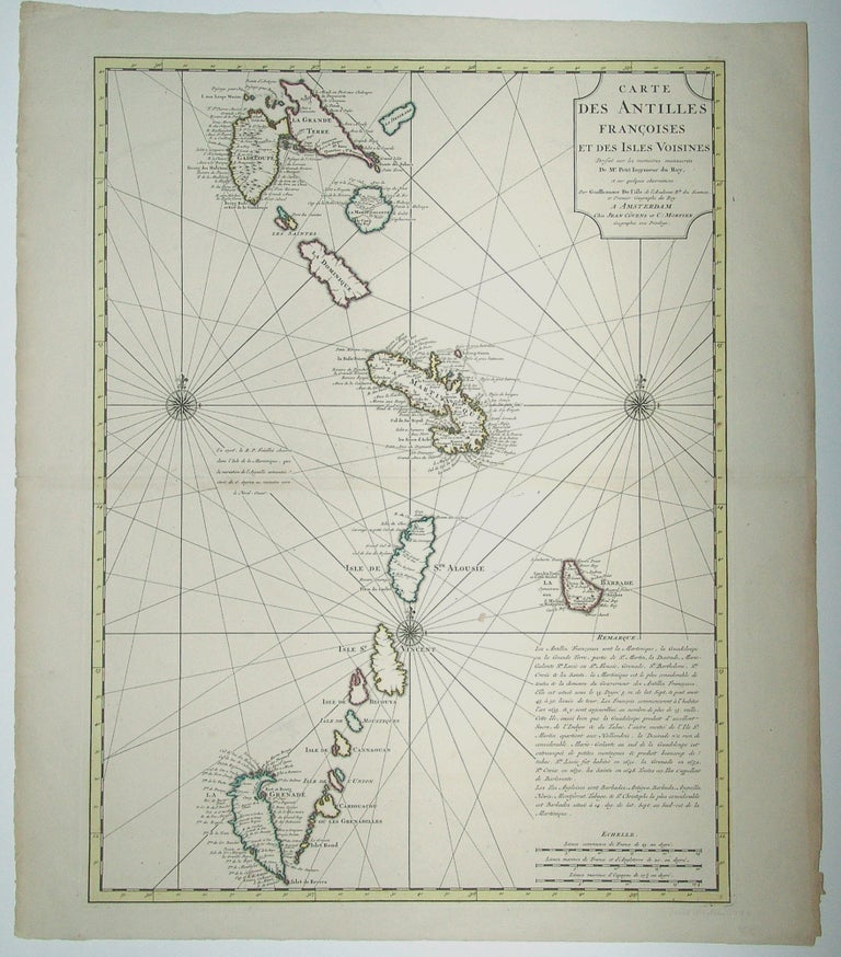 Item #6944 Carte des Antilles Francoises et des Isles Voisines. DE L’ISLE G. / COVENS, MORTIER.