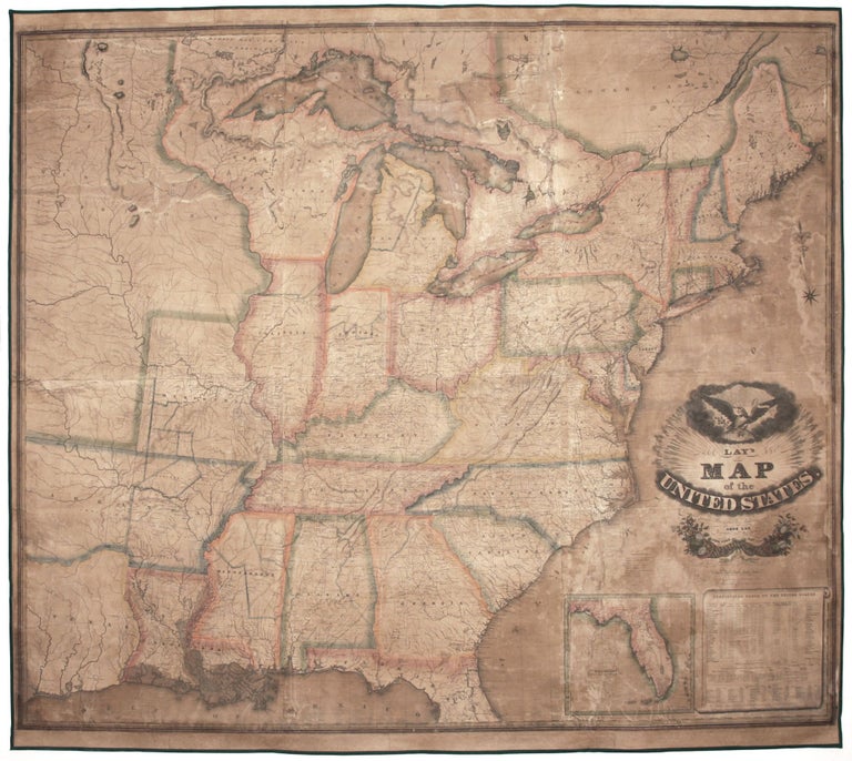 Item #750011 Lay's Map of the United States. Compiled from the Latest and best Authorities and Actual Surveys…. Amos LAY.