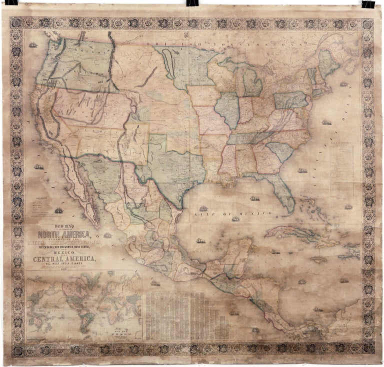 Item #7703 New Map of That Portion of North America, Exhibiting the United States and Territories. J. MONK.