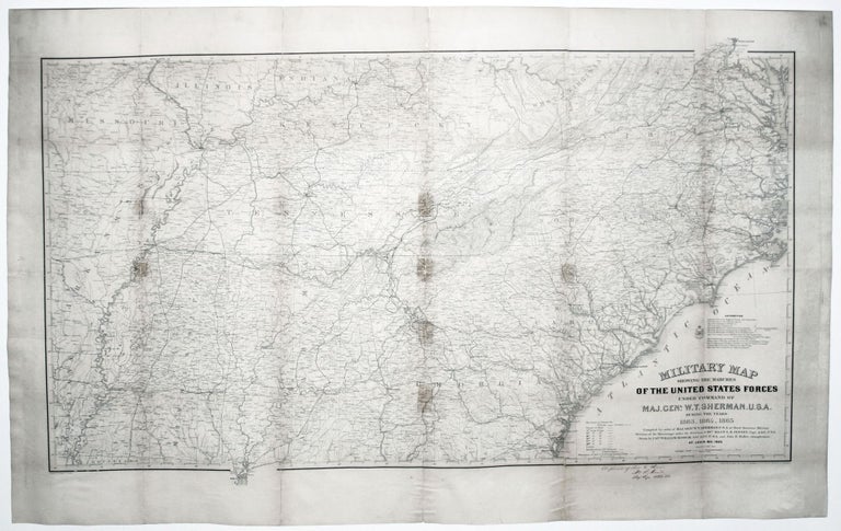 Item #8391 Military Map Showing The Marches Of The United States Forces Under Comman Of Maj. Genl. W. T. Sherman. U. S. A. During The Years 1863, 1864, 1865. W. Capt./ MULLER KOSSAK, Bvt. Maj. W. L. B., J. B./ JENNEY.