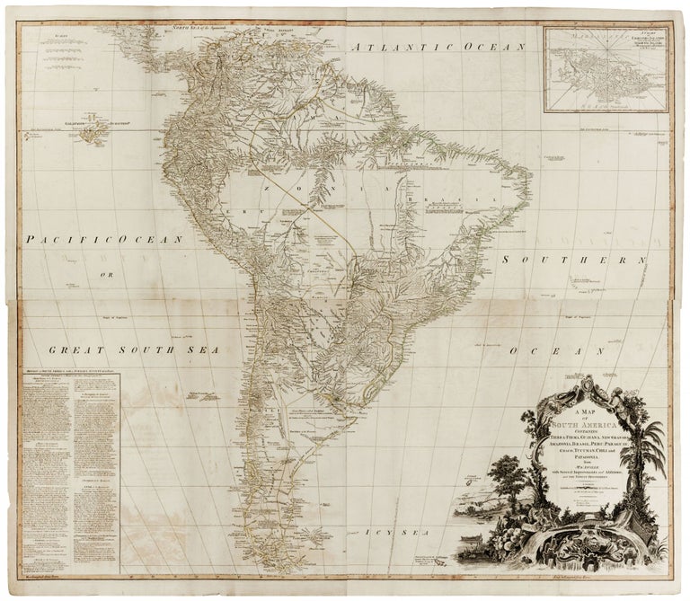 Item #8417 A Map of South America Containing Tierra-Firma, Guayana, New Granada, Amazonia, Brasil, Peru, Paraguay, Chaco, Tucuman, Chili and Patagonia. R. / LAURIE SAYER, WHITTLE.
