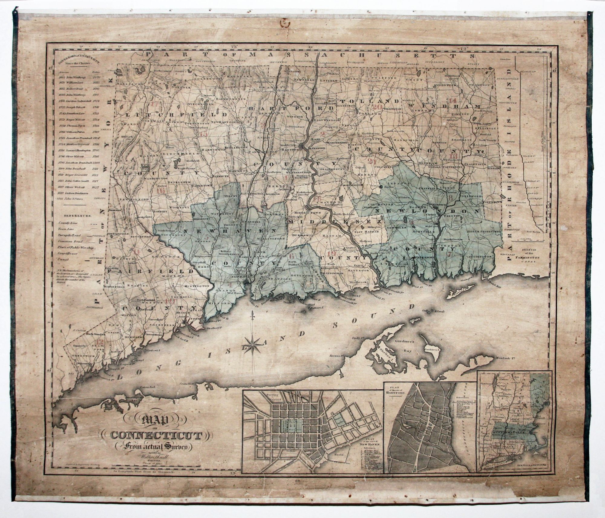 1869 map of Farmington and Plainville, CT from atlas