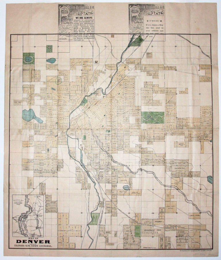 Item #8551 Map of Denver Issued By The Colorada Real Estate Exchange. ANONYMOUS/ COLORADO REAL ESTATE EXCHANGE.