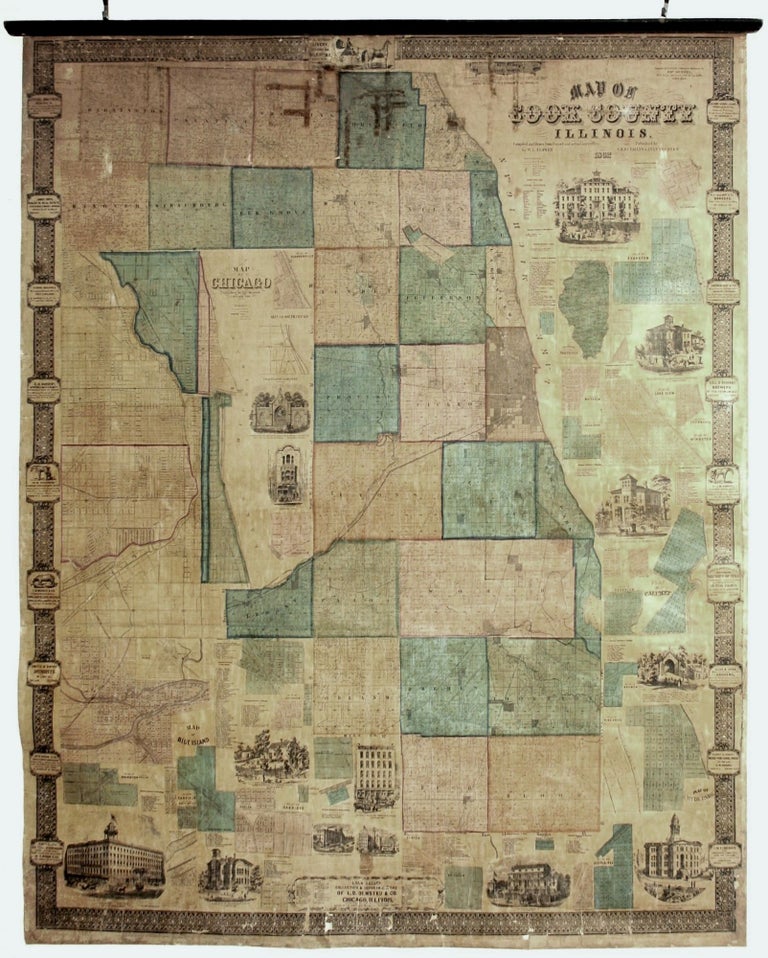 Item #950012 Map Of Cook County Illinois. W. L./ S. H. BURNHAMS FLOWER, J. VAN VECHTEN, publishers.