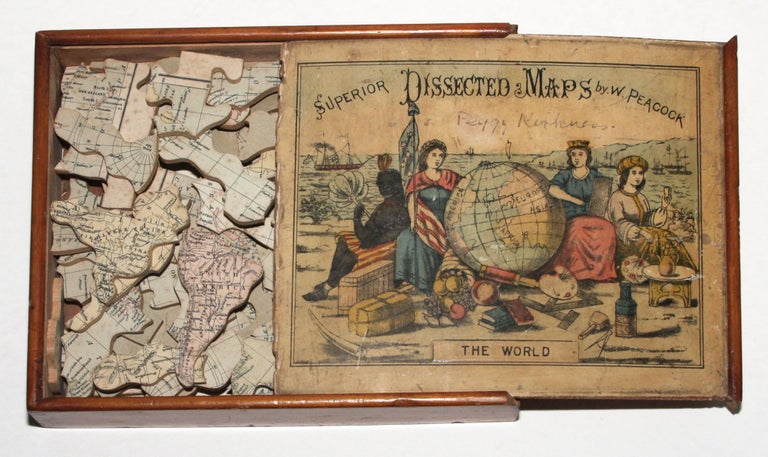 Item #95020 Superior Dissected Maps by W. Peacock The World. W./ GALL PEACOCK, INGLIS.