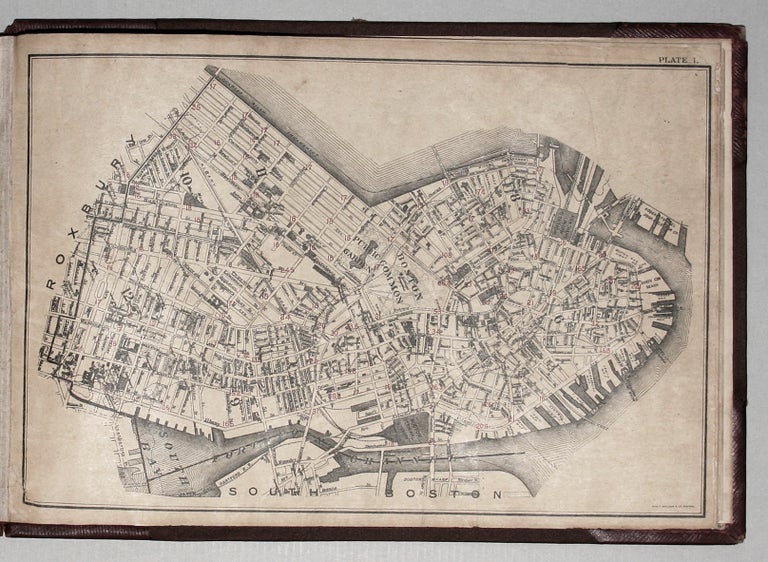 Item #95070 Untitled atlas of Boston consisted of 10 street plans of part of the city, a key map of the plans, and two contemporaneous reproductions of early maps of Boston, thus 13 plates in all. GEO. H. WALKER, CO.