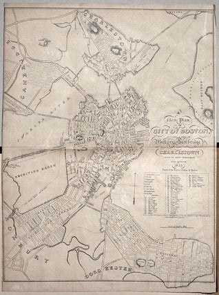 Untitled atlas of Boston consisted of 10 street plans of part of the city, a key map of the plans, and two contemporaneous reproductions of early maps of Boston, thus 13 plates in all.