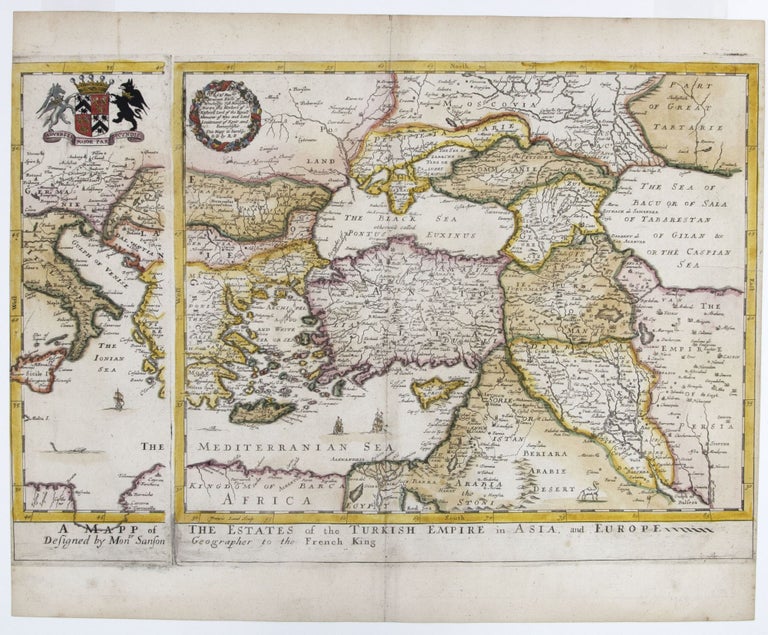 Item #9890 A Mapp of the Estates of the Turkish Empire in Asia and Europe…. R. BLOME.